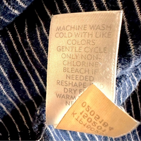 J. Jill blue striped Lagenlook hemp and organic cotton tunic top Large - Picture 12 of 12